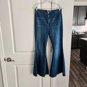 Women's Flared Blue Jeans